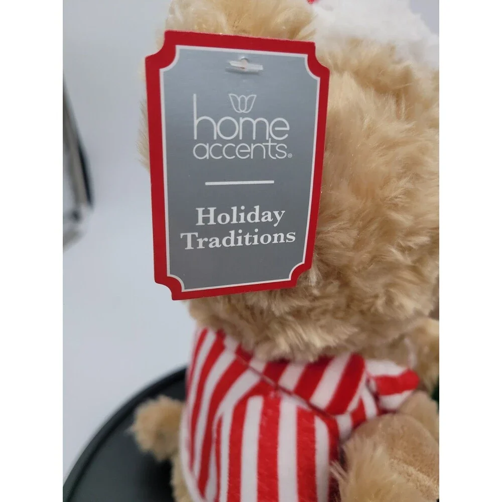Belkie Bear 2017 Christmas Teddy Holiday Santa Hat with Felt Book Puppy 17” Tan